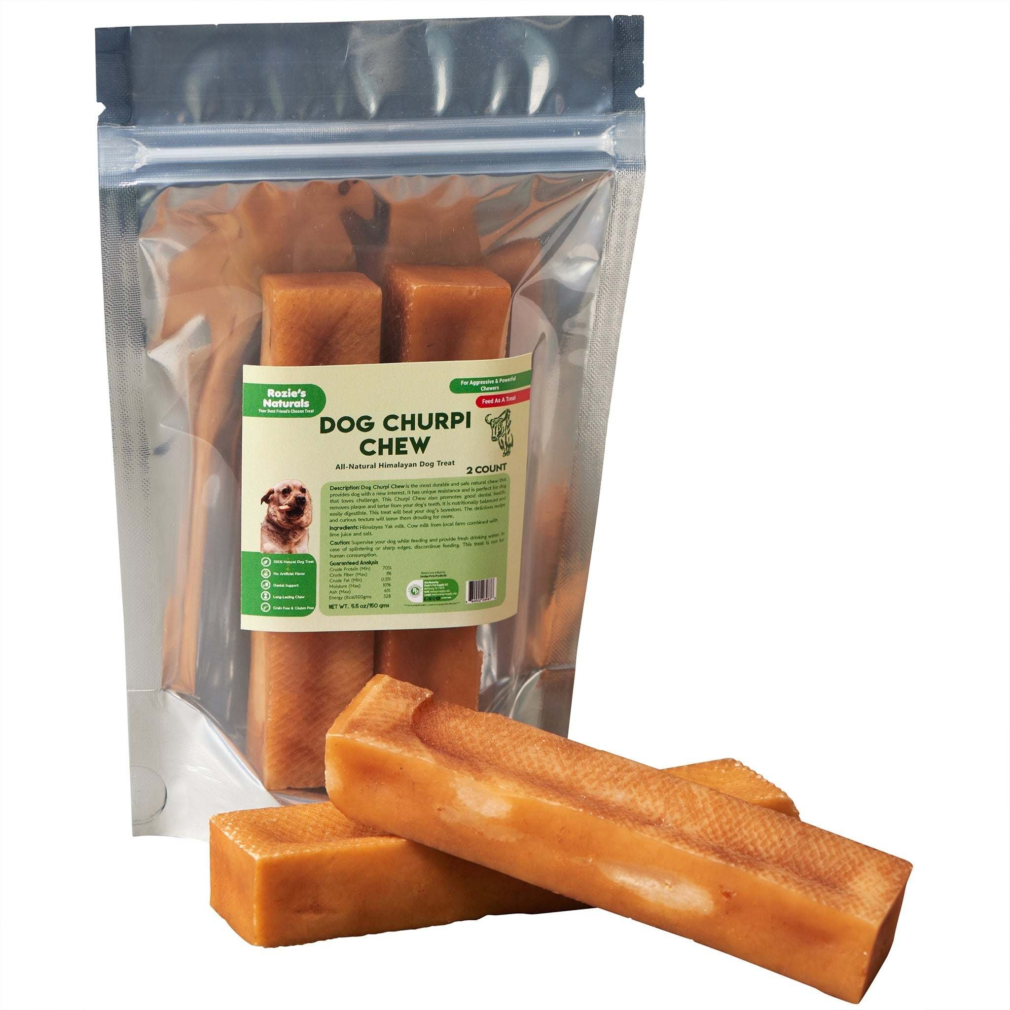 Dog Churpi Chew-100% Natural; Himalayan Yak Cheese Churpi Dog Treat & Chews; Grain-Free; Gluten-Free; Dental Chews; 2 Count; Medium-5.5 oz Dog Churpi Chew-100% Natural; Himalayan Yak Cheese Churpi Dog Treat & Chews; Grain-Free; Gluten-Free; Dental Chews; 2 Count; Medium-5.5 oz